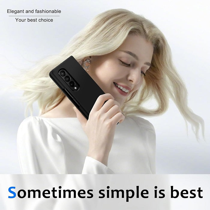 Samsung Galaxy Z Fold 4 Cam shield Pro Case S Pen Holder With Camera Protection - Black