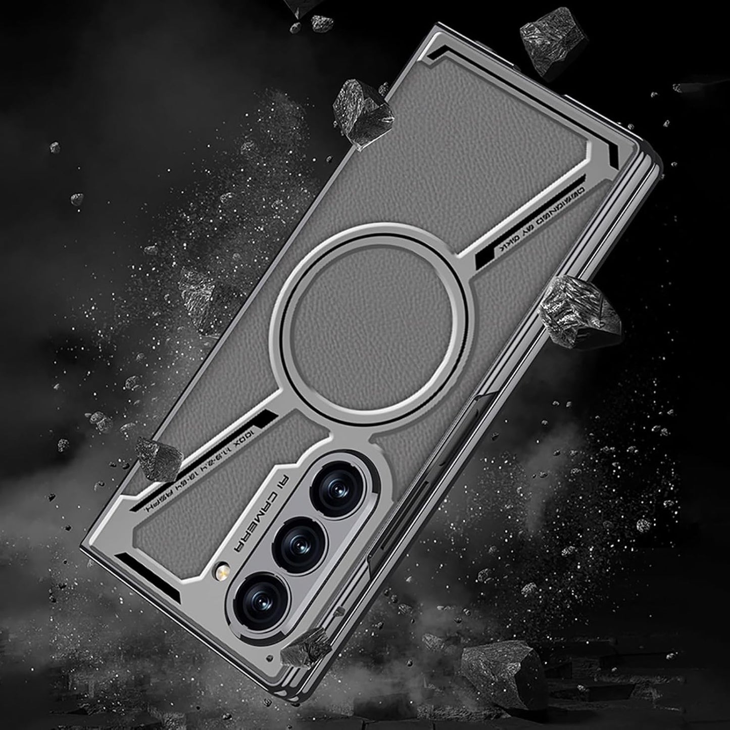 Samsung Galaxy Z Fold6 GKK Z Leather Shockproof Case with Glass