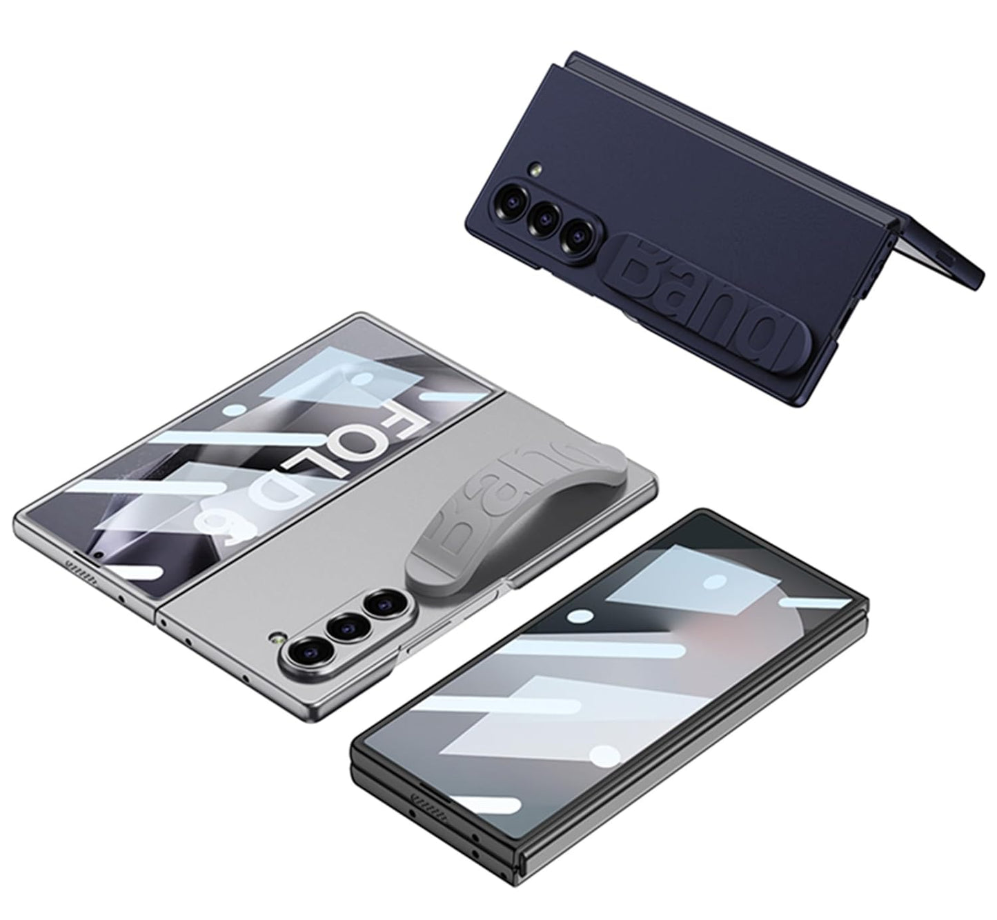 Samsung Galaxy Z Fold 6 Ultra Thin Silicon Case with Band & Front Glass