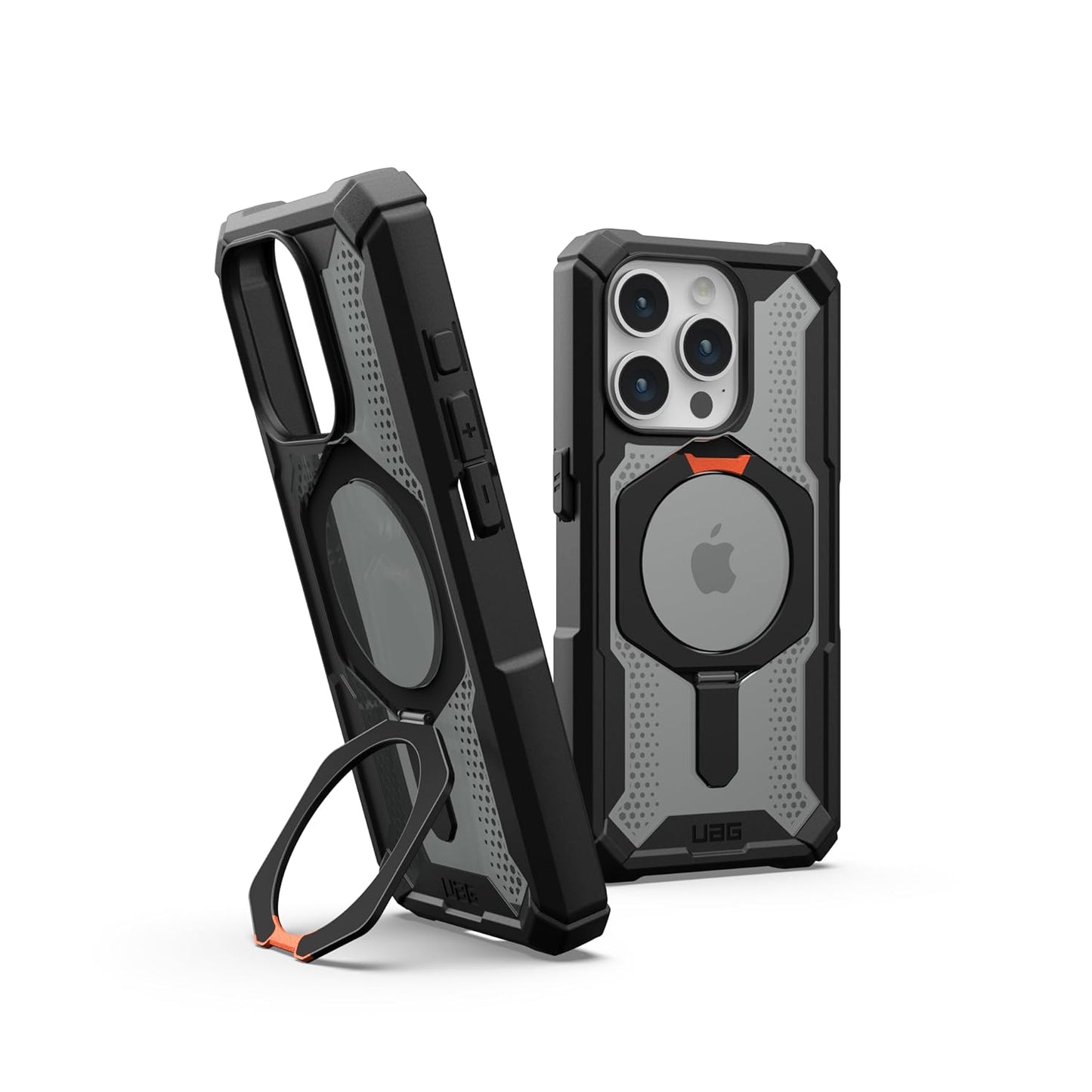 iPhone 15 UAG Plasma XTE Mag-Safe Compatible, Rugged Lightweight Shockproof Metal Ring with Kickstand - ICE