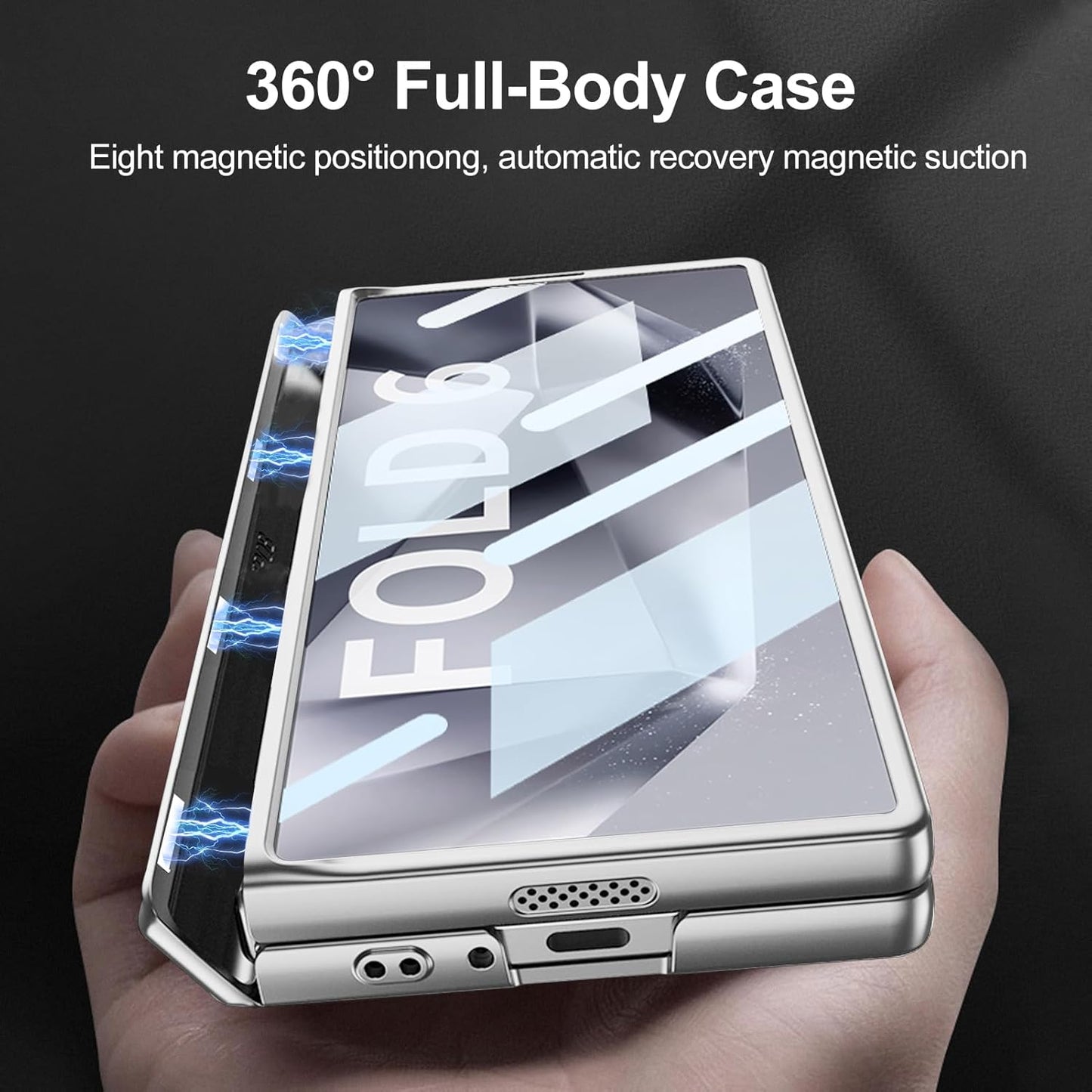 Samsung Galaxy Z Fold 6 Matte Finish Sport Car Design Series Case with Hinge and Front Glass Protection
