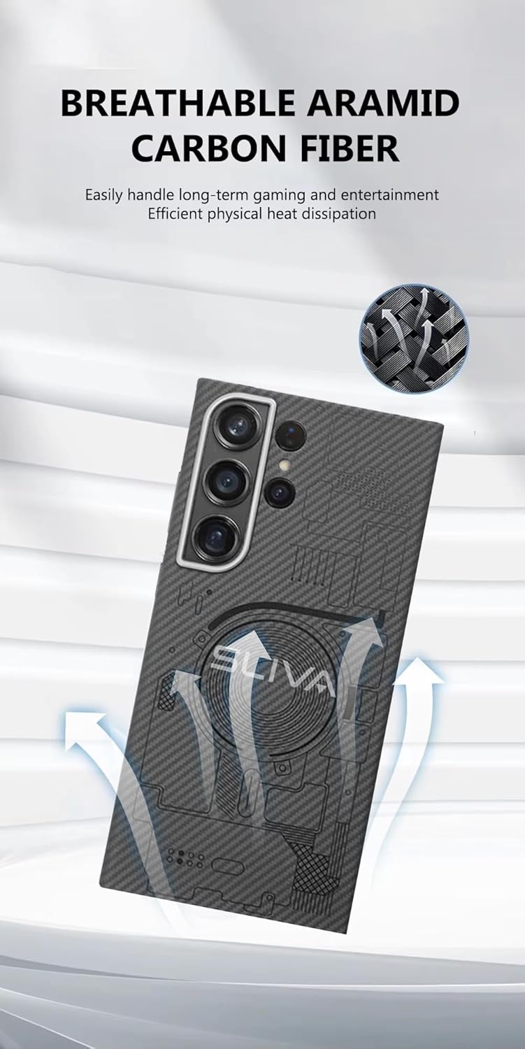 Samsung Galaxy S25 Ultra SLIVA Carbon Case, Real Aramid Carbon Fiber Thin Case - Hexa