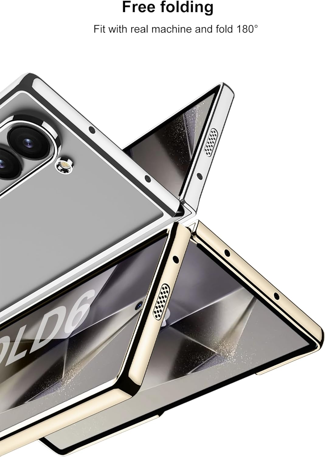 Samsung Galaxy Z Fold7 Electroplating Transparent Case, Ultra-Thin and Lightweight, Anti-scratch Back Cover - Black