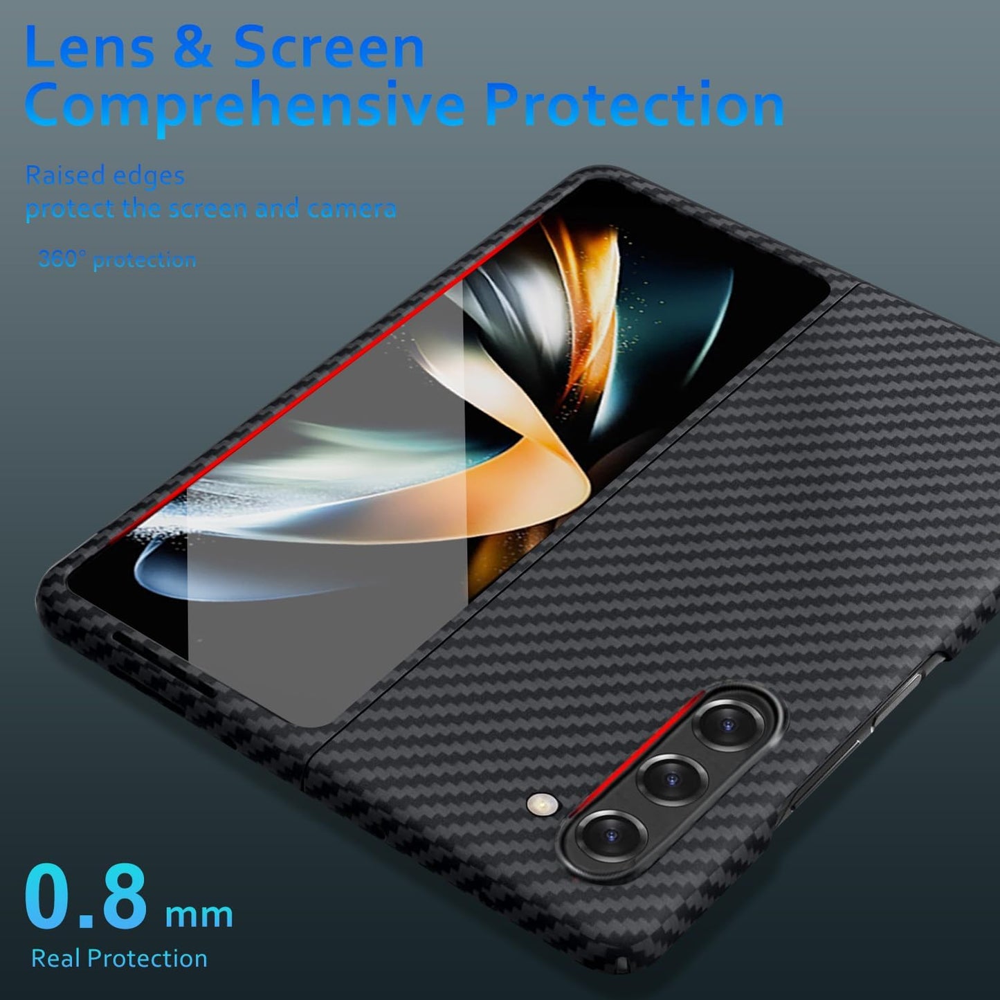 Samsung Galaxy Z Fold 5 Carbon Fiber Real Aramid Kevilar Case-Black