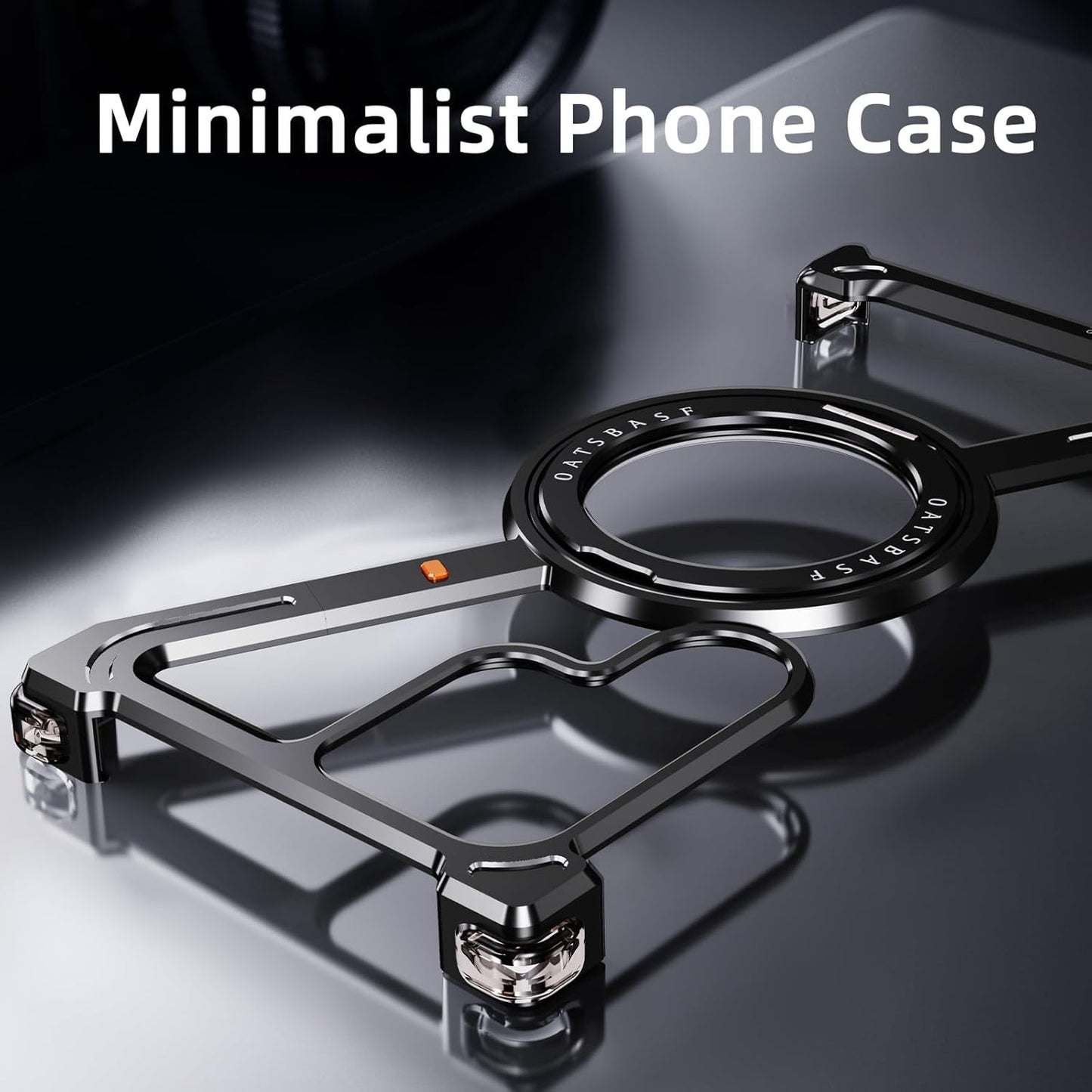 Samsung Galaxy S25 Ultra Metal Case, Z Shape 360° Rotation Kickstand Aluminum Metal Frameless Design Bumper Case - Black
