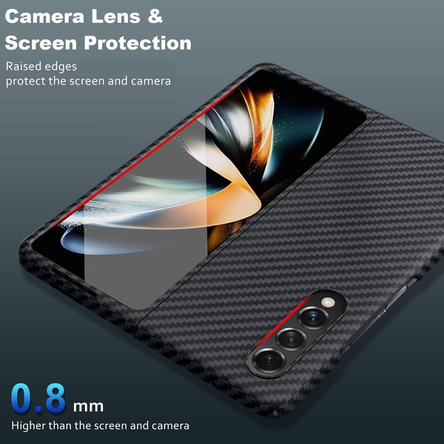 Samsung Galaxy Z Fold 4 Matte Carbon Pattern Sturdy Durable Aramid Fiber Super Light at 0.6mm
