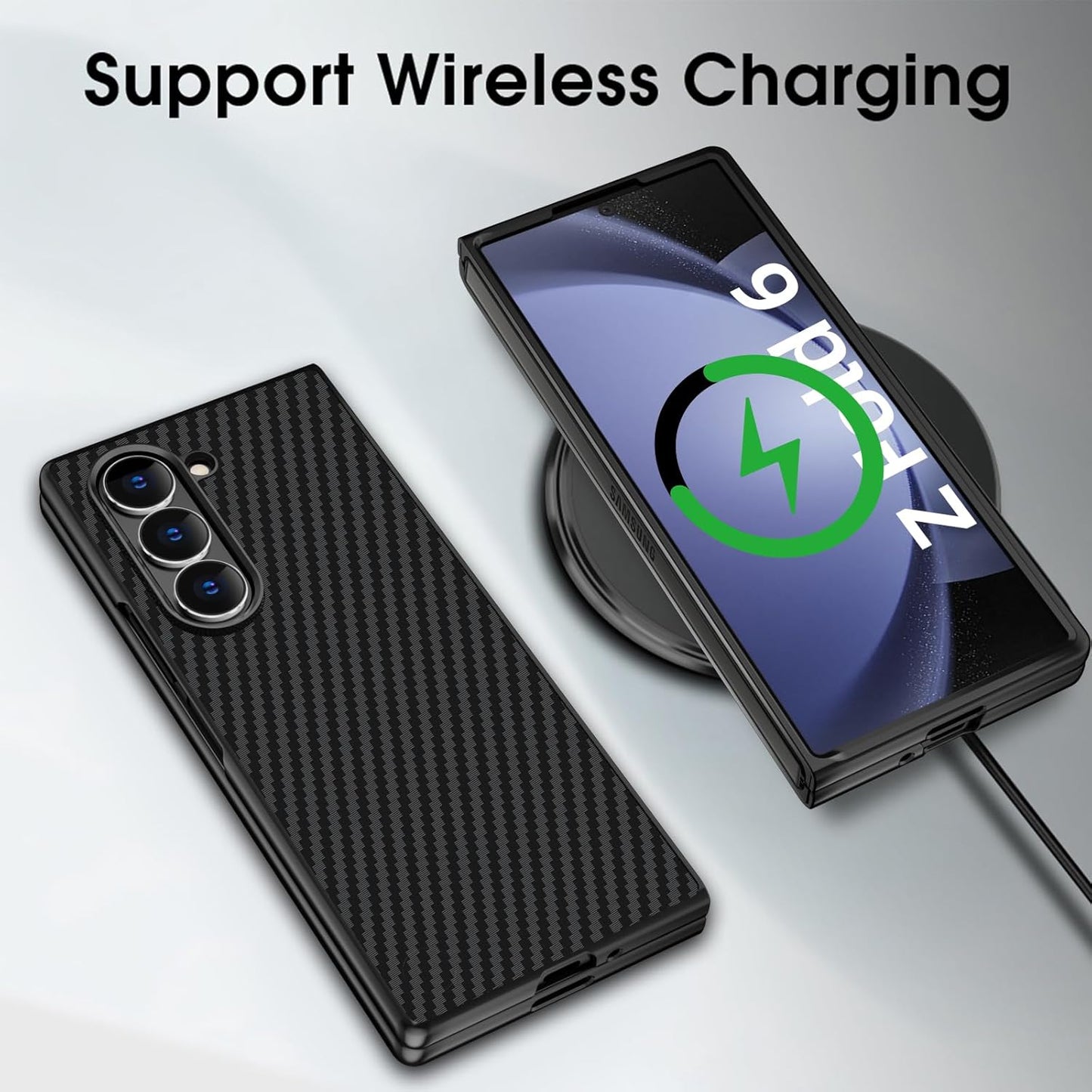 Samsung Galaxy Z Fold5 Carbon Case, 0.6mm Super Slim Carbon Texture Carbon Fiber