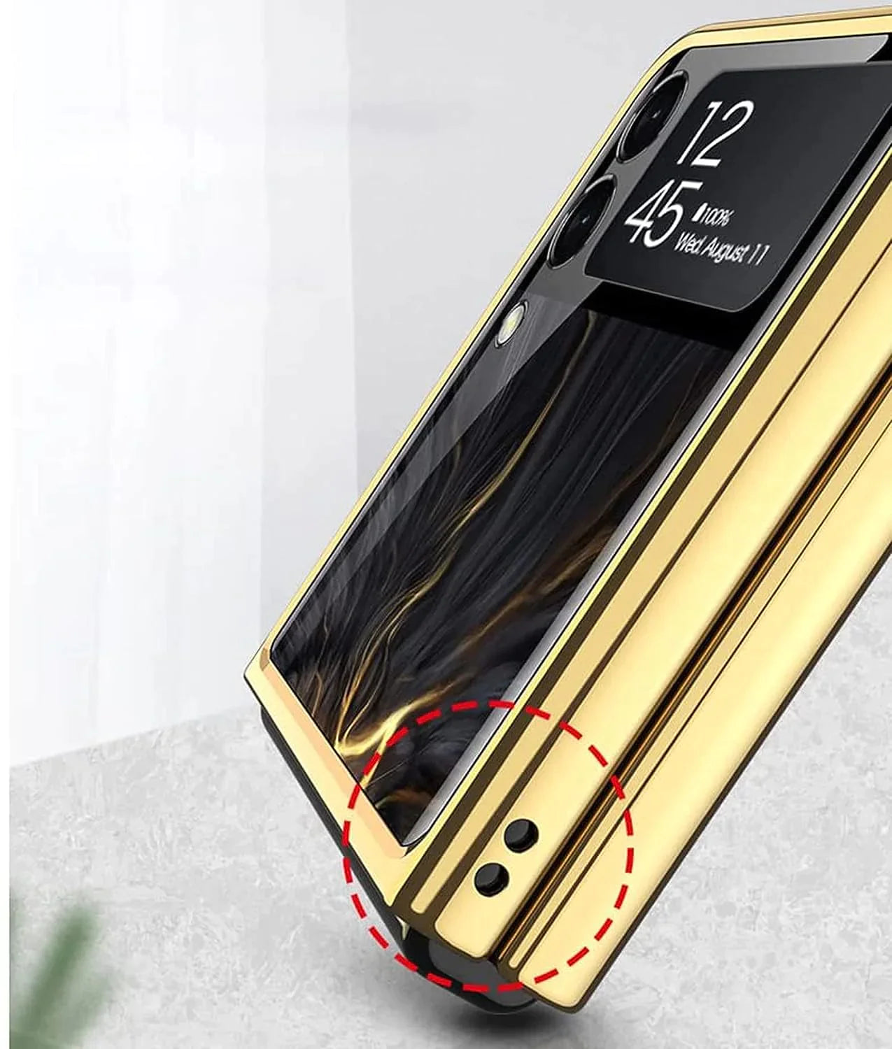 Samsung Galaxy Z Flip 4 Lion Pattern Glass Case