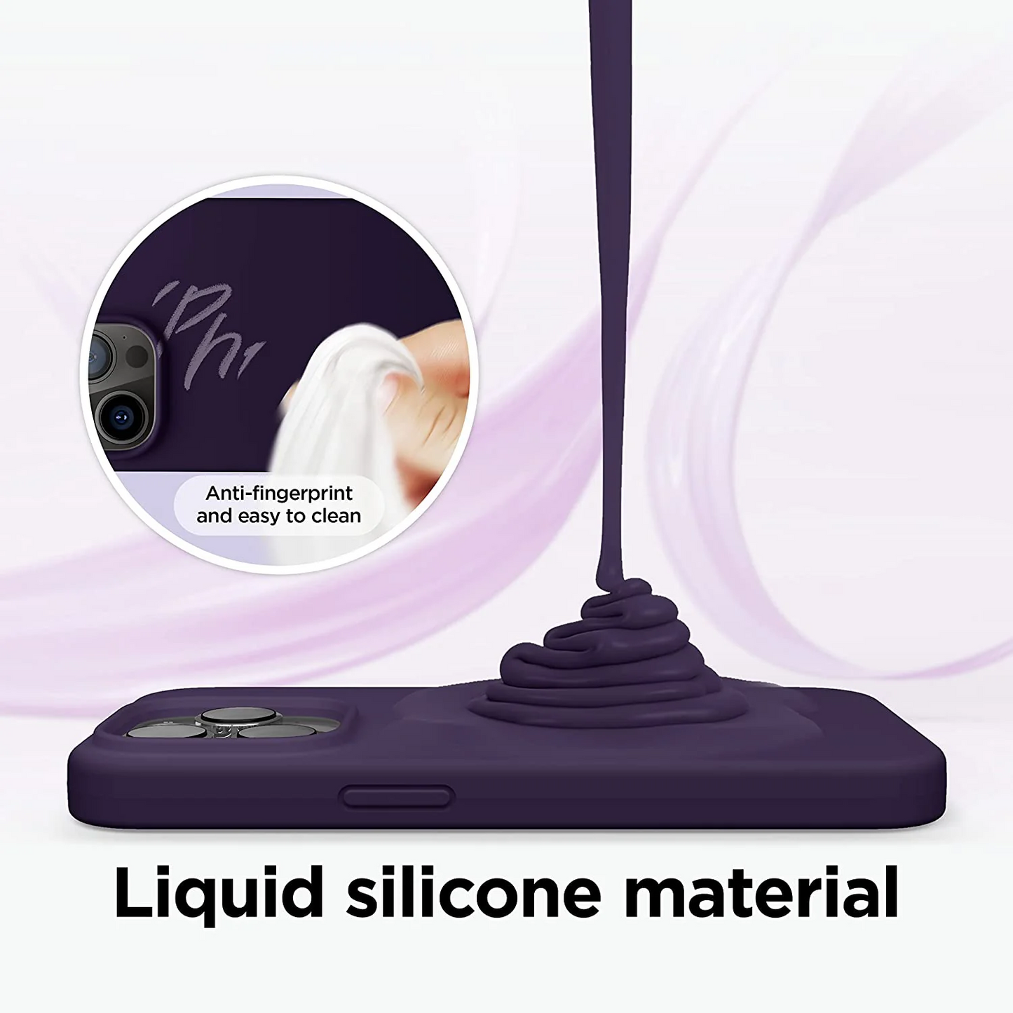 iPhone 14 Pro Max Liquid Silicon Inner Fabric with Logo