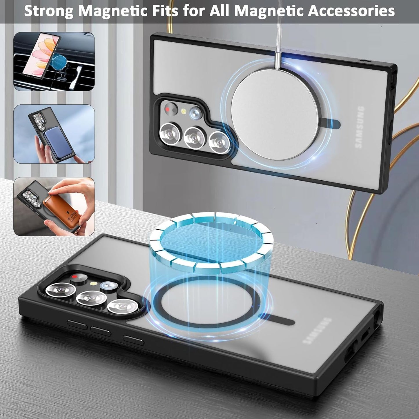 Samsung Galaxy S24 Ultra Magnetic Hybrid Smoky Case with Magsafe