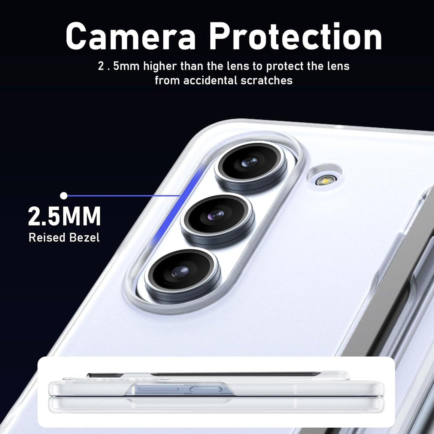 Samsung Galaxy Z Fold 6 Shockproof Transparent Bumper Case with S-Pen - Clear