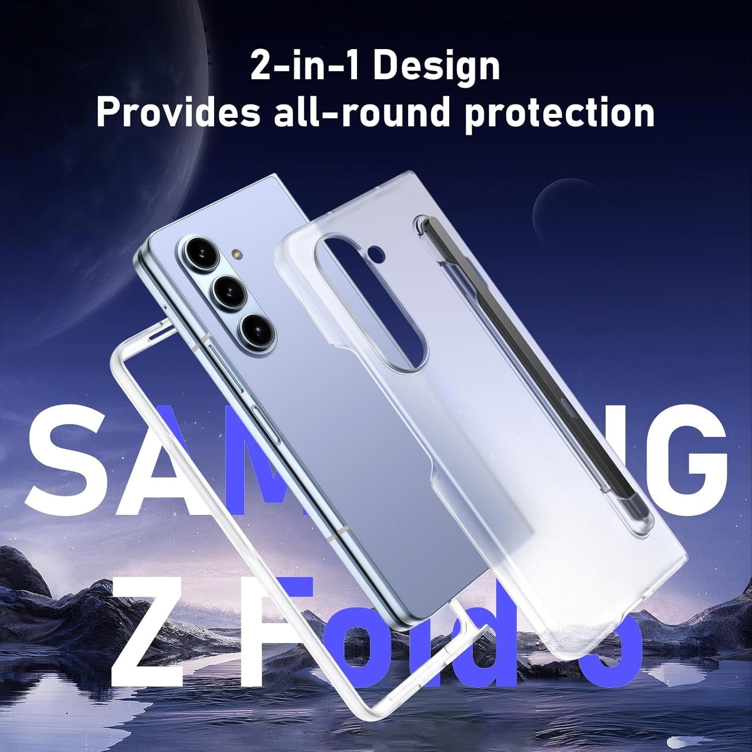 Samsung Galaxy Z Fold7 S-Pen Case, Crystal Clear Soft TPU Transparent Cover with S-Pen