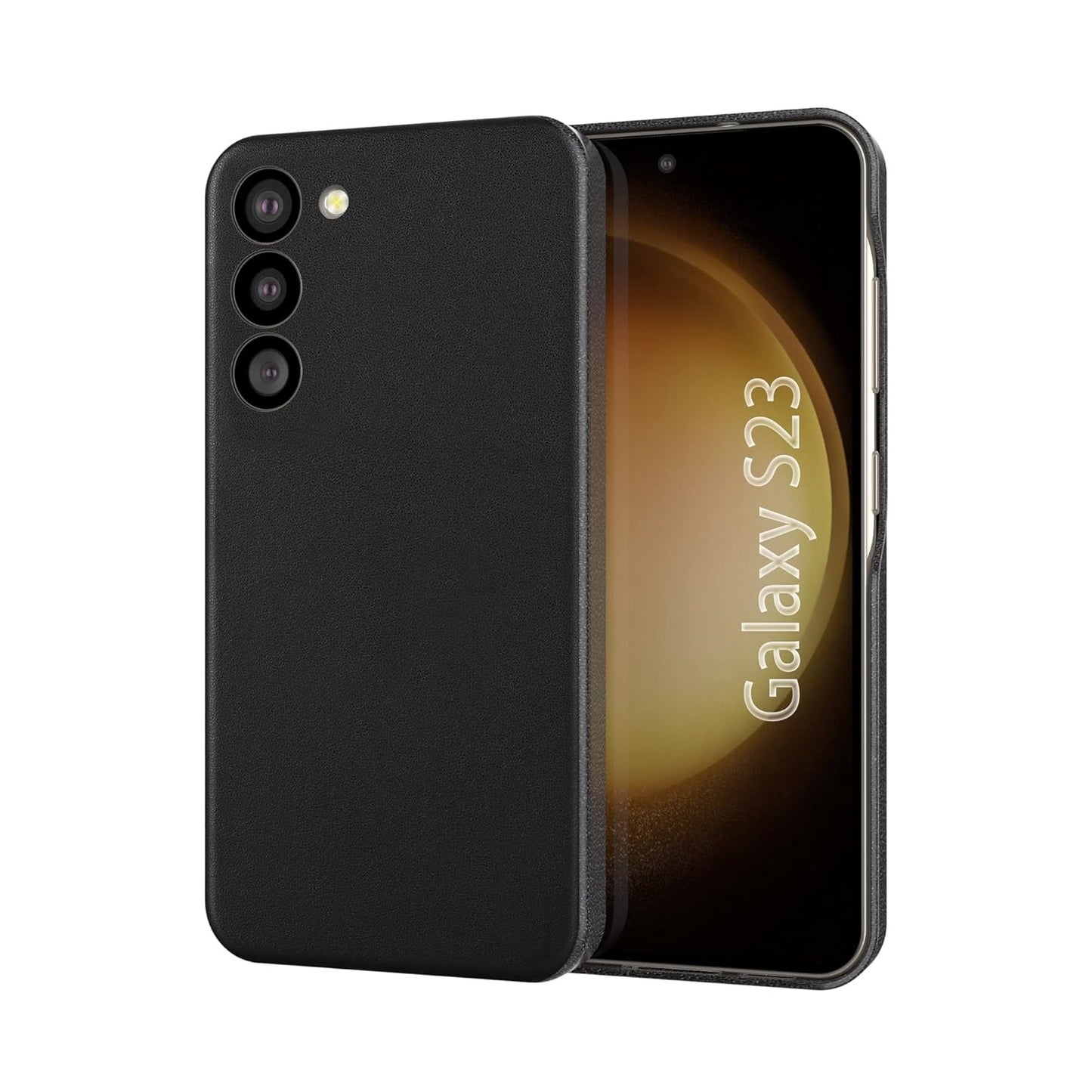 Samsung Galaxy S23 Leather Case-Black