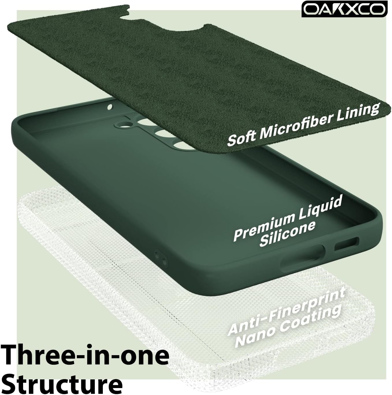 Samsung Galaxy S24 Liquid Silicon Case With Logo- Green