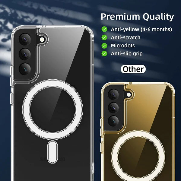 Samsung Galaxy S22 Plus Hybrid Magnetic Protective Clear Case - Transparent
