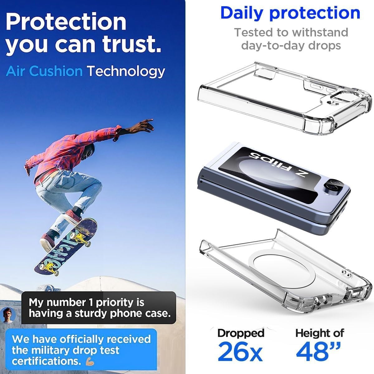 Samsung Galaxy Z Flip 5 Anti-Knock TPU Transparent MagSafe Case