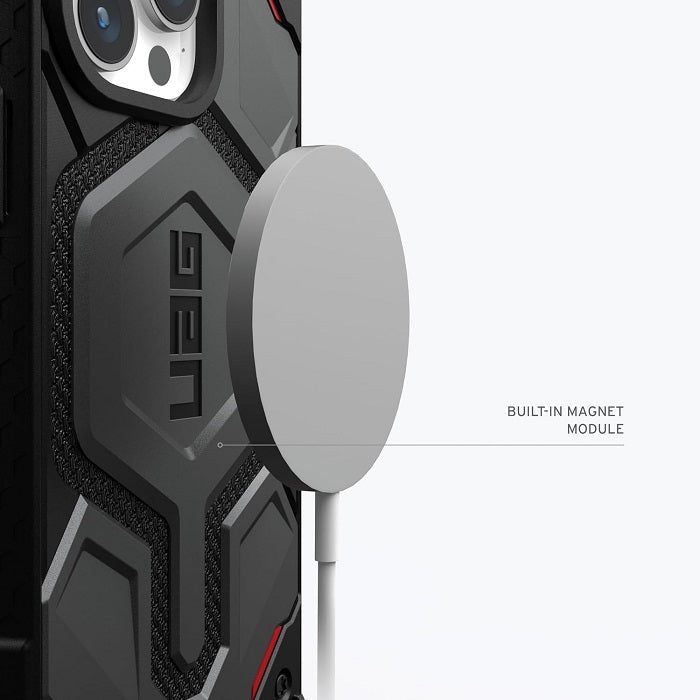 iPhone 15 UAG Monarch Pro Mag-Safe Slim Fit Rugged Protective Case Cover- Grey