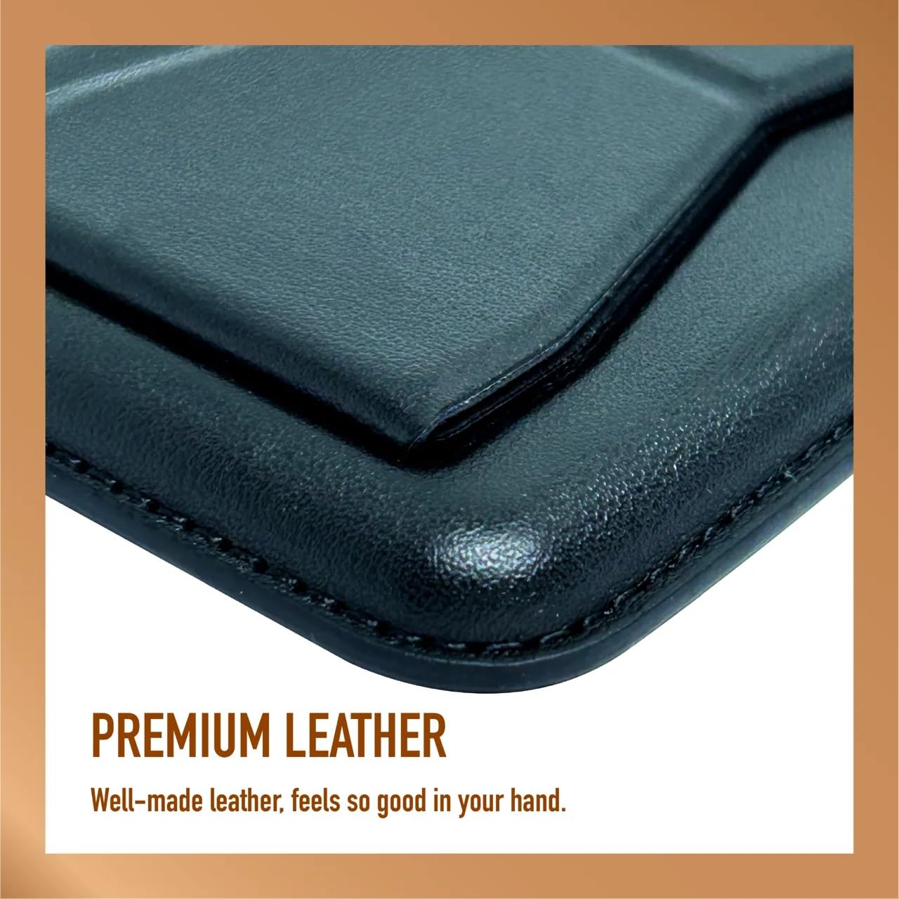 iPhone 15 Faux Leather Wallet Magsafe With Stand - Black