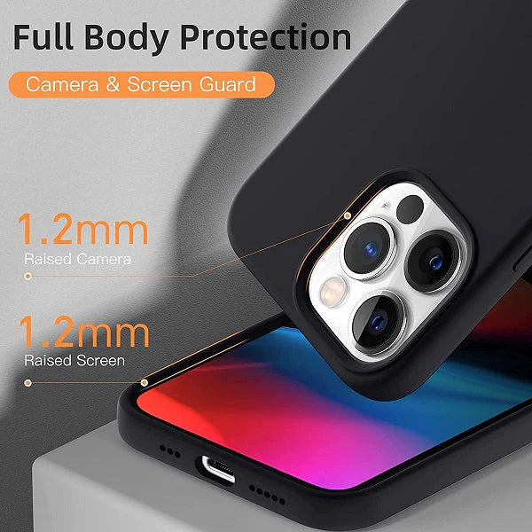 iPhone 14 Pro Original Liquid Silicon Case with Logo - Midnight Black