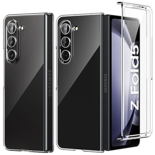 Samsung Galaxy Z Fold 5 Transparent Case with Bumper Camera Protection - Transparent
