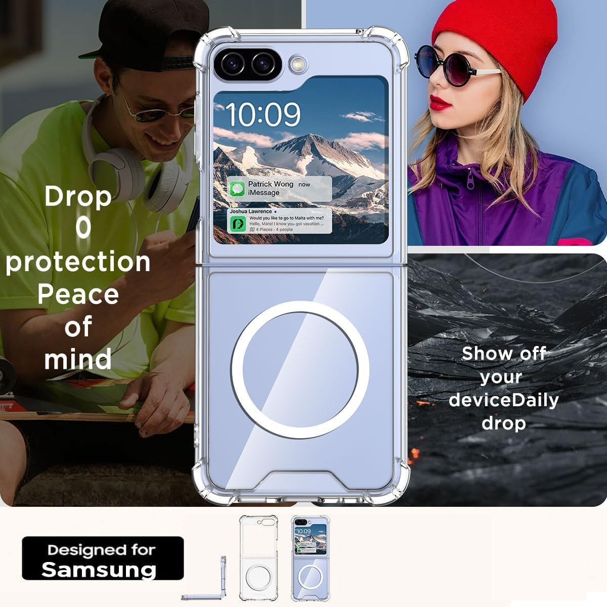 Samsung Galaxy Z Flip 5 Anti-Knock TPU Transparent MagSafe Case