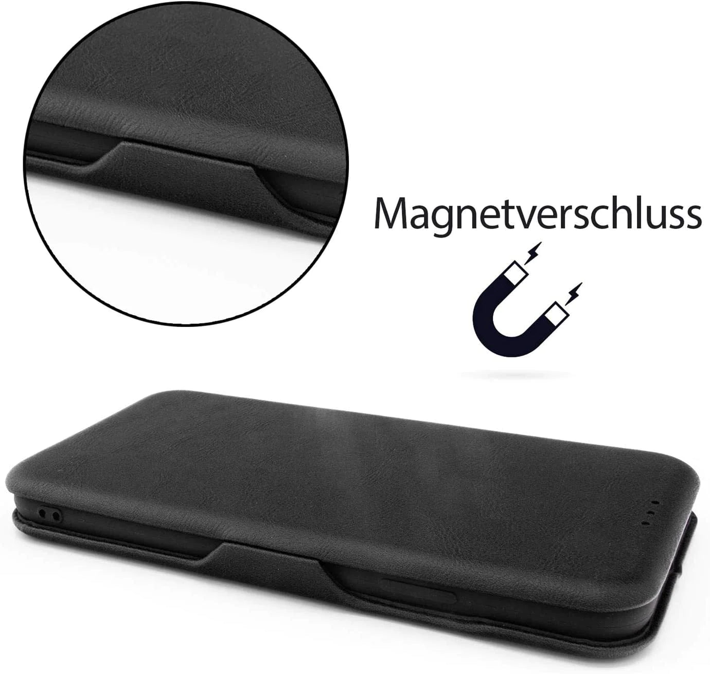 iPhone 11 Leather Flip Cover Stand With Card Holder Logo Cut Case