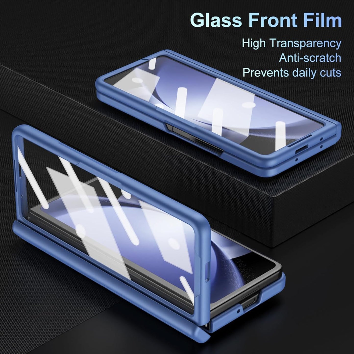 Samsung Galaxy Z Fold6 Silky Liquid PC Matte S-Pen, Kickstand and Hinge Protection Case in-Built Front Glass - Titanium Grey