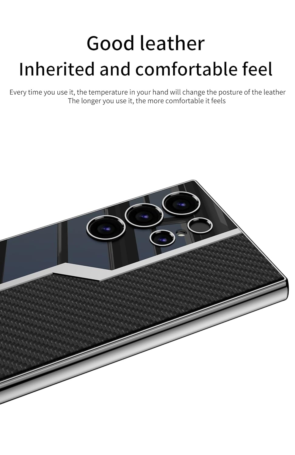 Samsung Galaxy S24 Ultra GKK Electroplated Lens Pro Case Half Leather Half Glass with Camera Protection