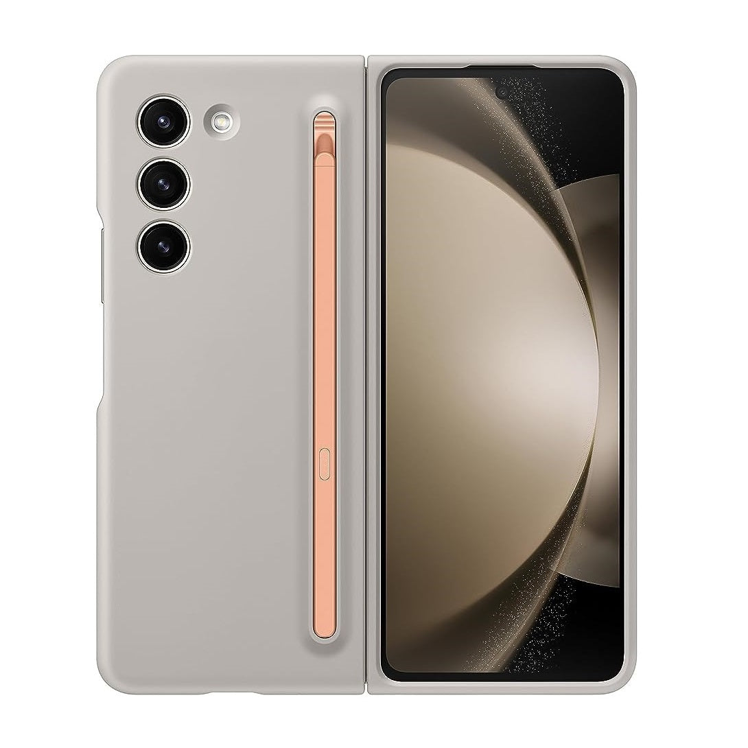 Samsung Galaxy Z Fold 6 Silky Liquid PC Matte S-Pen Case with Front Glass - Light Grey