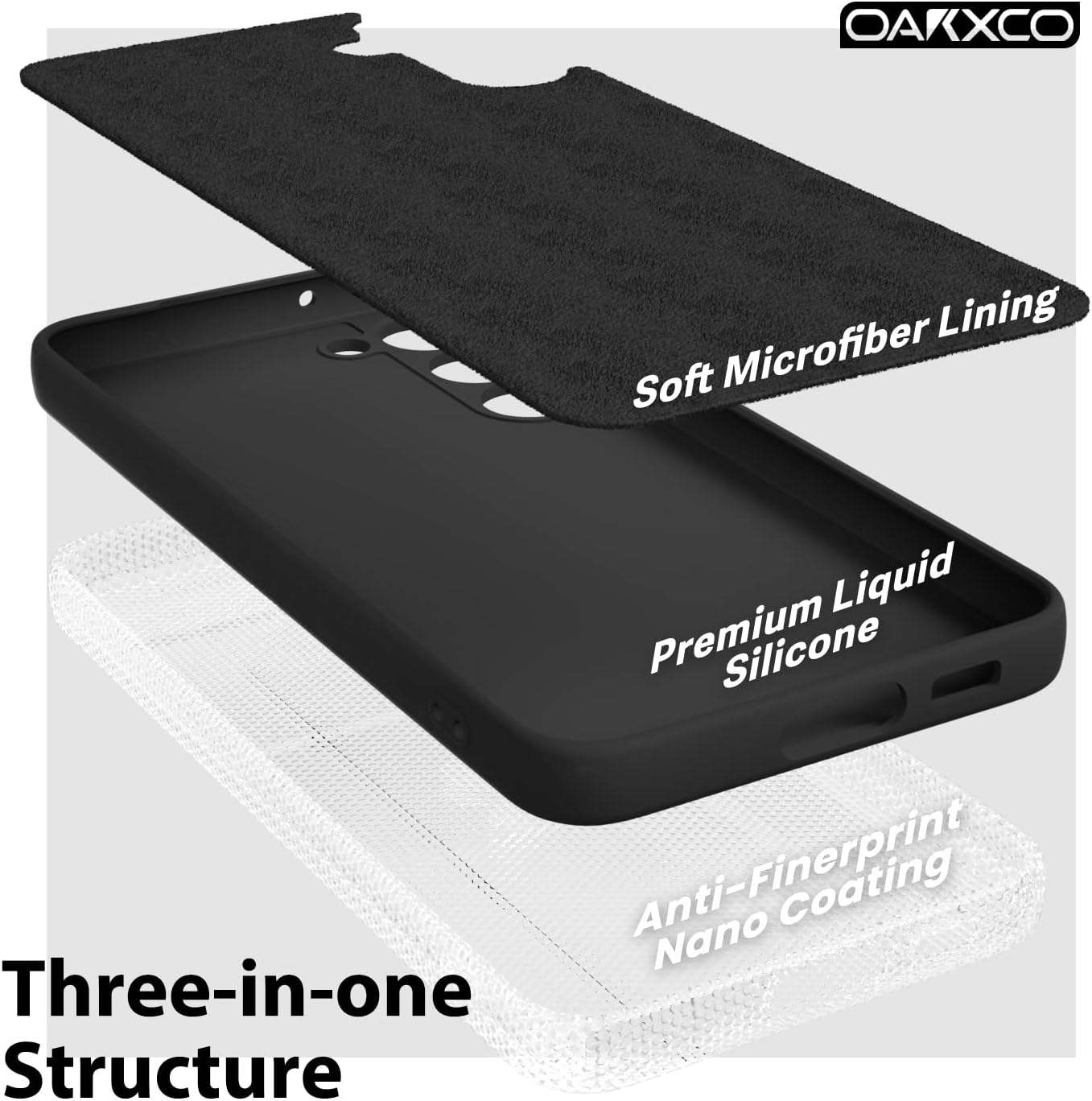 Samsung Galaxy S24 Liquid Silicon Case With Logo- Black