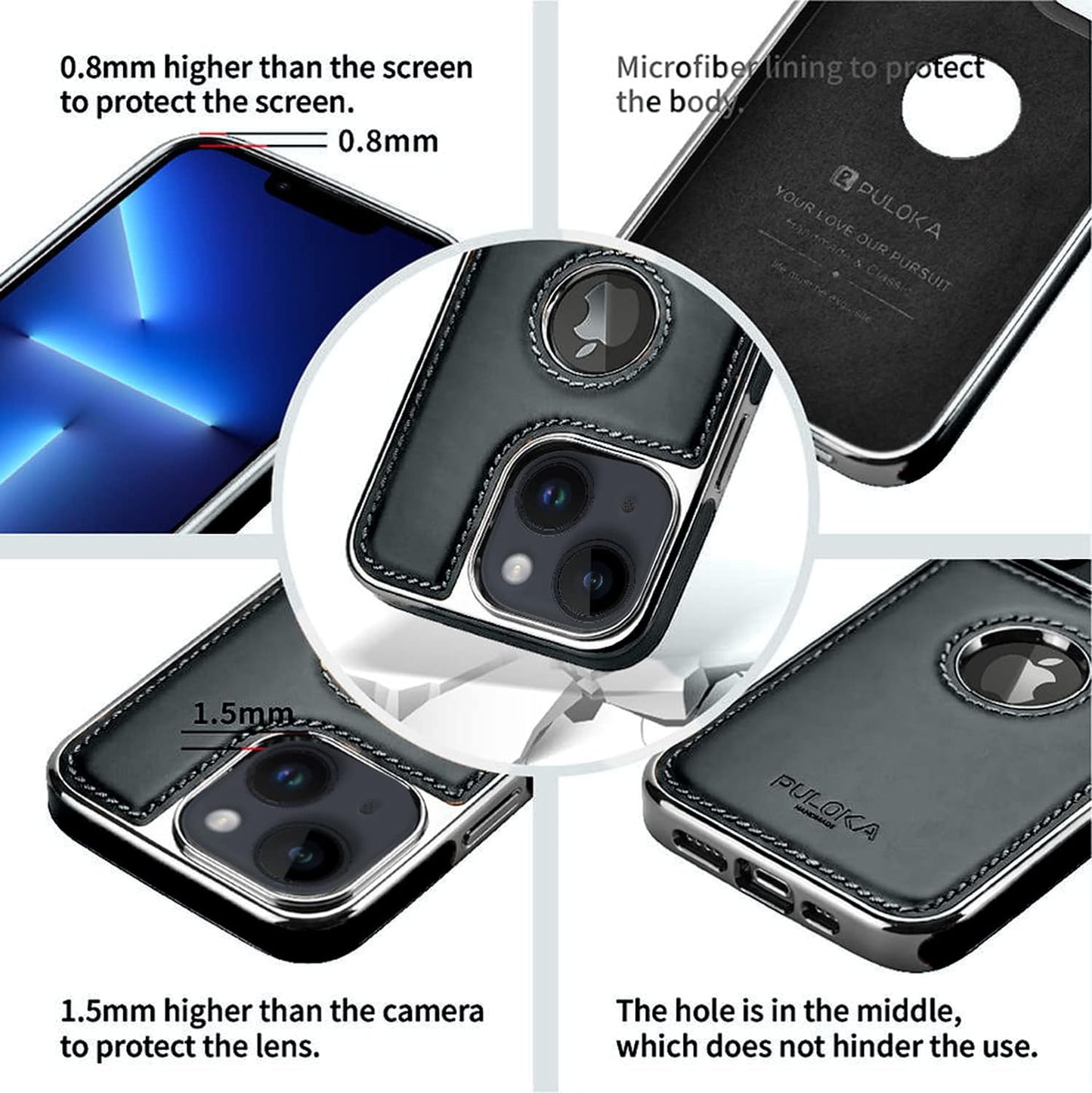 iPhone 13 Leather Case Original Luxurious Premium Quality leather Case-Black