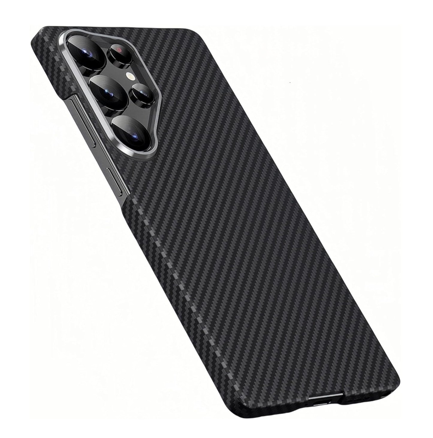 Samsung Galaxy S25 Ultra Carbon Case, Slim Thin Lightweight Minimalist Style with Carbon Fiber Textures with Magsafe - Black