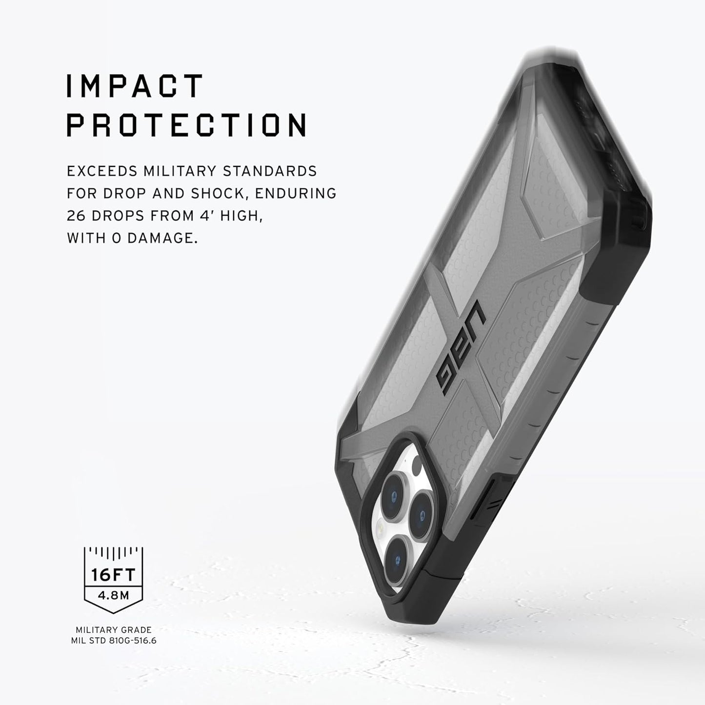 iPhone 15 Pro UAG Plasma Series Premium Rugged Shockproof Case - Ash