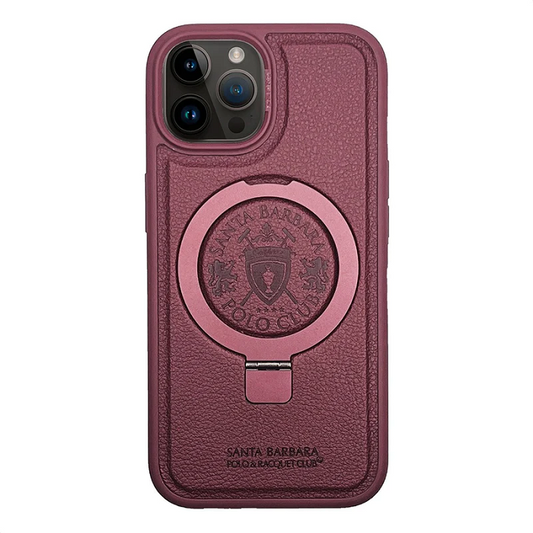 iPhone 15 Pro Primo Series Genuine Santa Barbara Leather Case- Red
