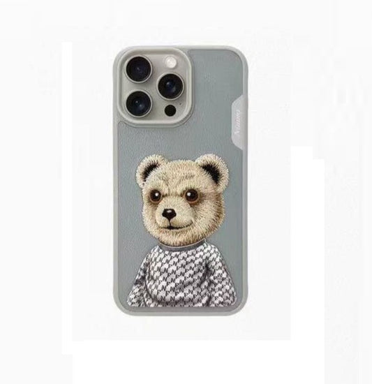 iPhone 15 Nimmy Smiling Bear Series Case- Grey