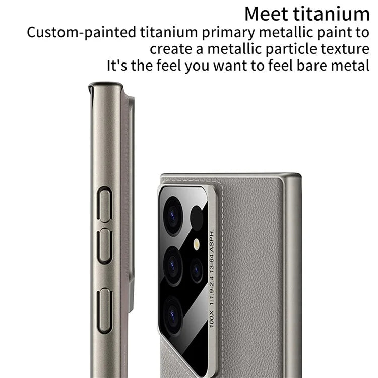 Samsung Galaxy S24 Ultra Original GKK Leather Case Camera Protection - Titanium