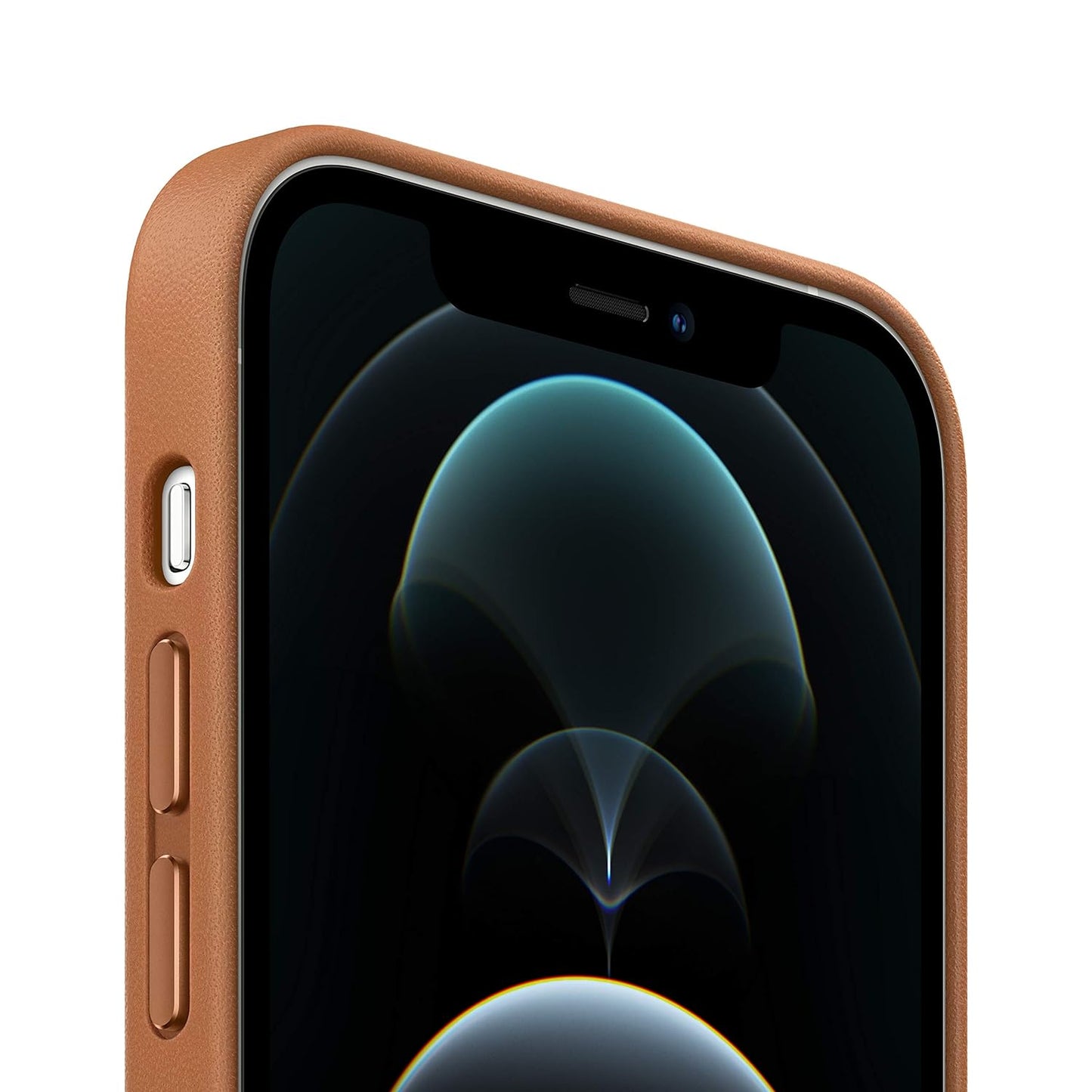iPhone 15 Pro Max Leather Case With Ic Working- Saddle Brown