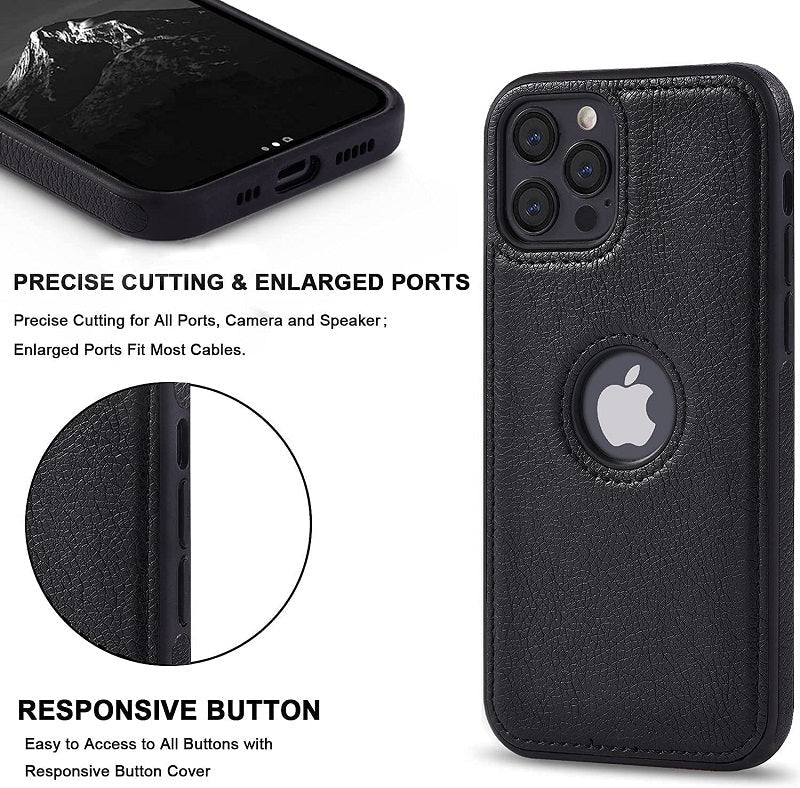 iPhone 12 Pro Original PU Leather Case Classic Luxury Elegant with Logo Cut