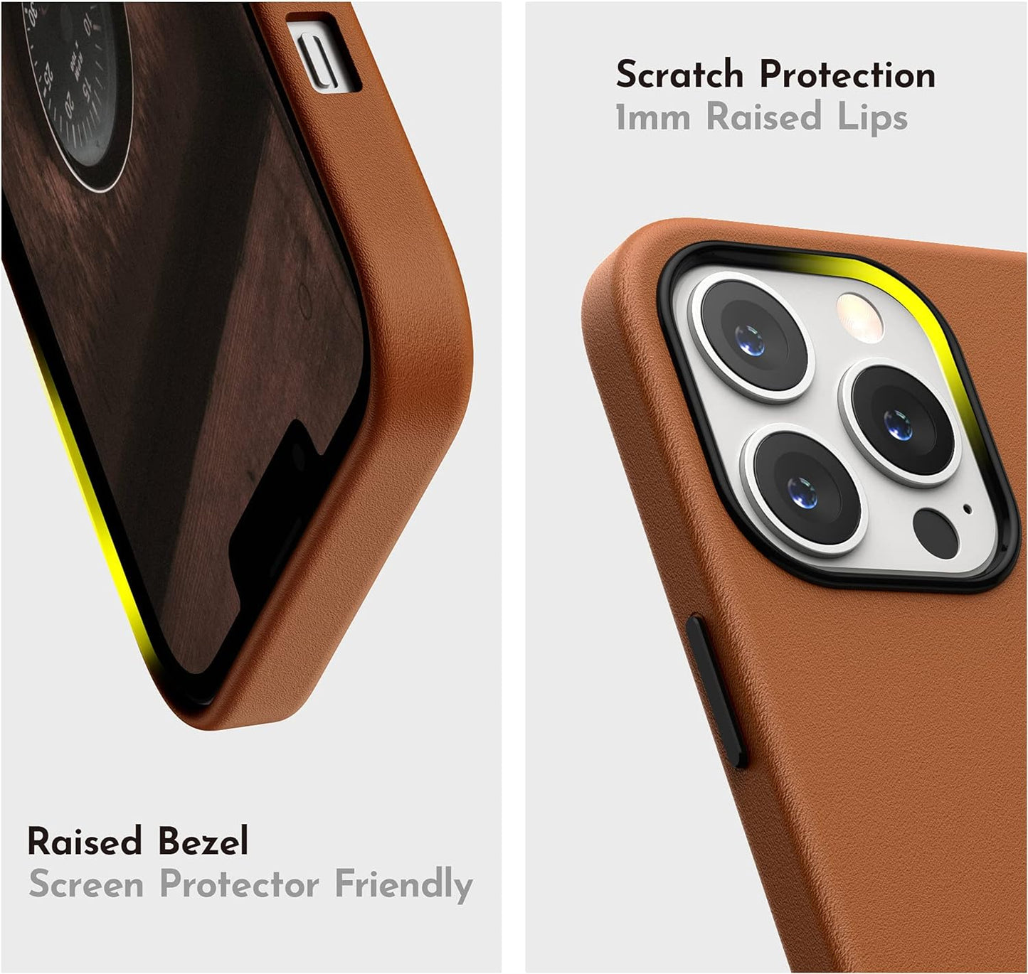 iPhone 14 Plus Genuine Leather Case - Dark Brown