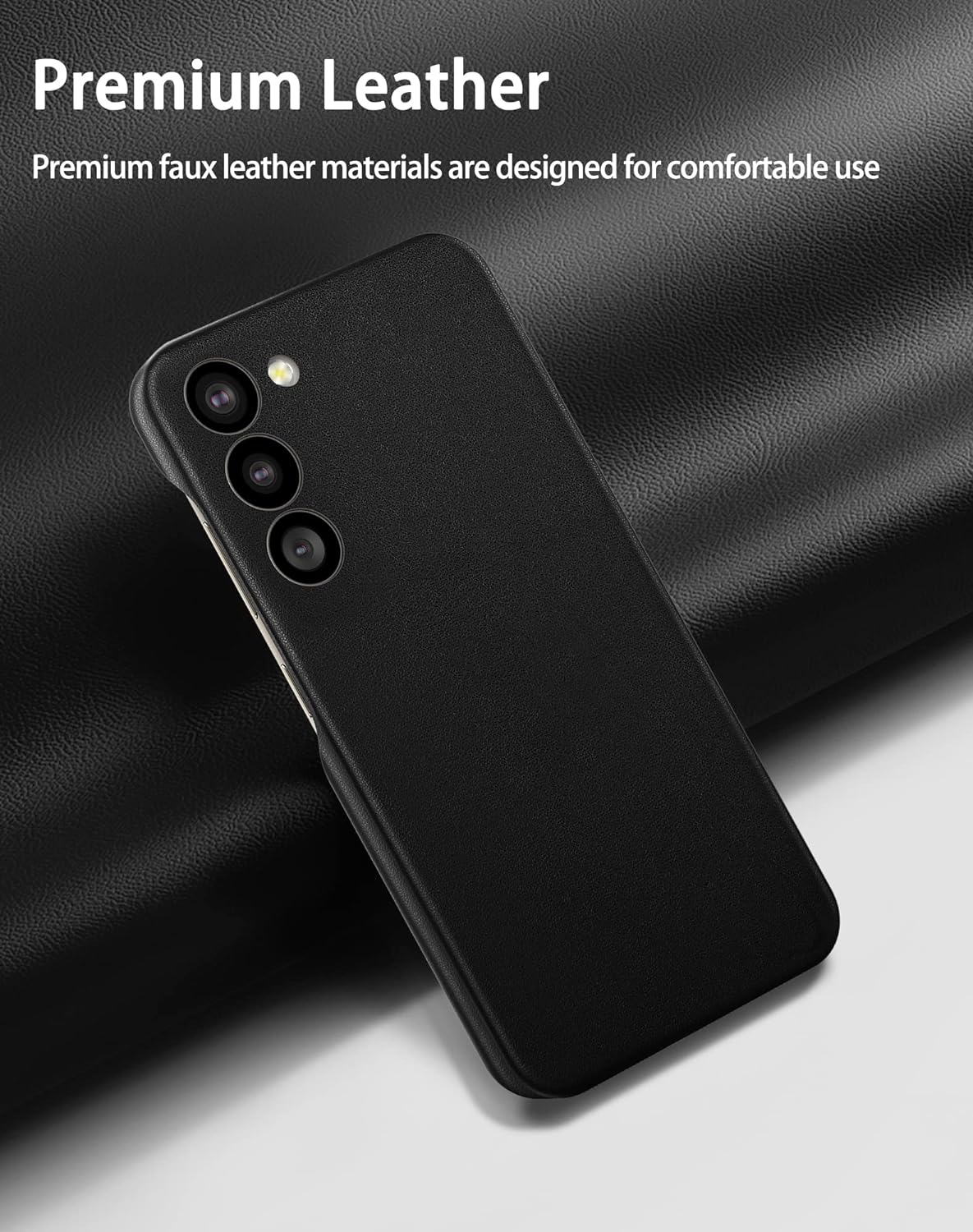 Samsung Galaxy S23 Leather Case-Black