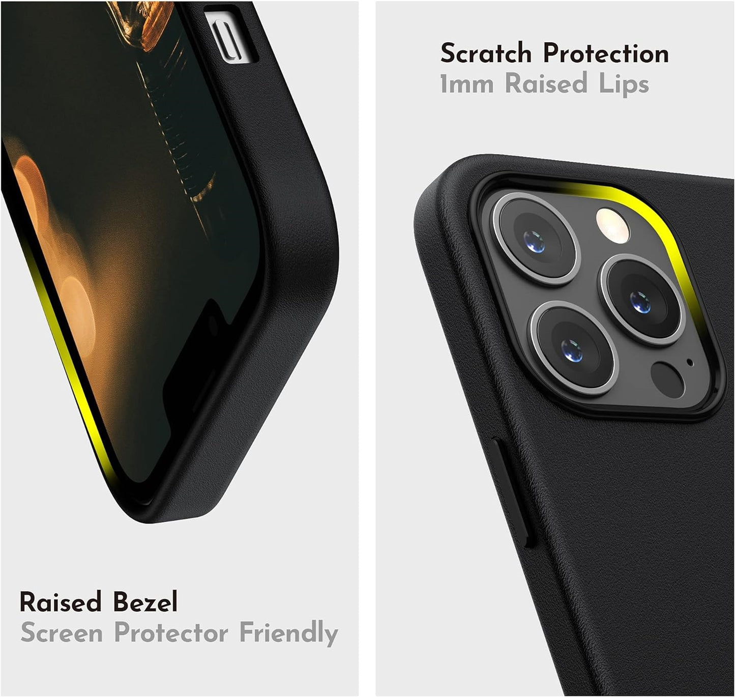 iPhone 14 Pro Kzdoo Noble Collection Classic Series Genuine Leather Case - Black