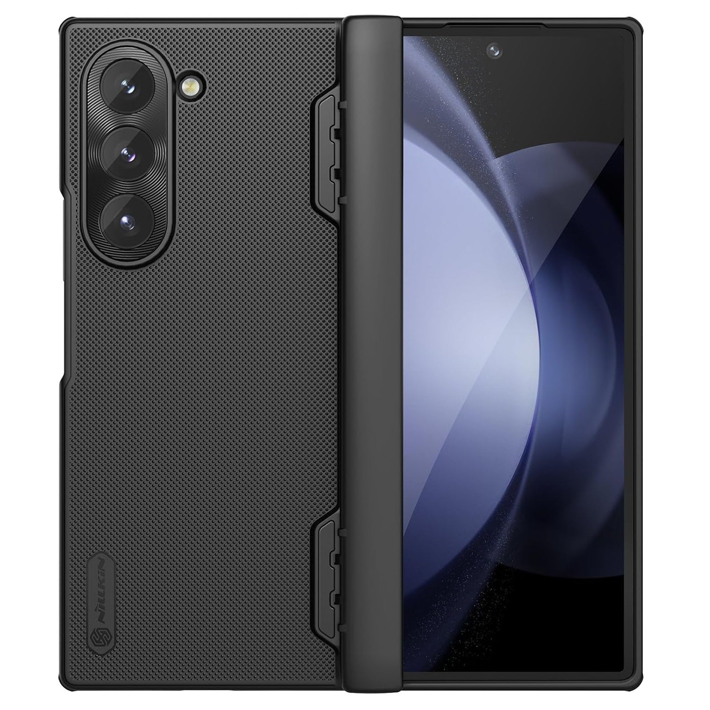 Samsung Galaxy Z Fold 6 Nillkin Super Frosted Shield Fold Bracket Phone Holder 360° Protection with Hinge - Black