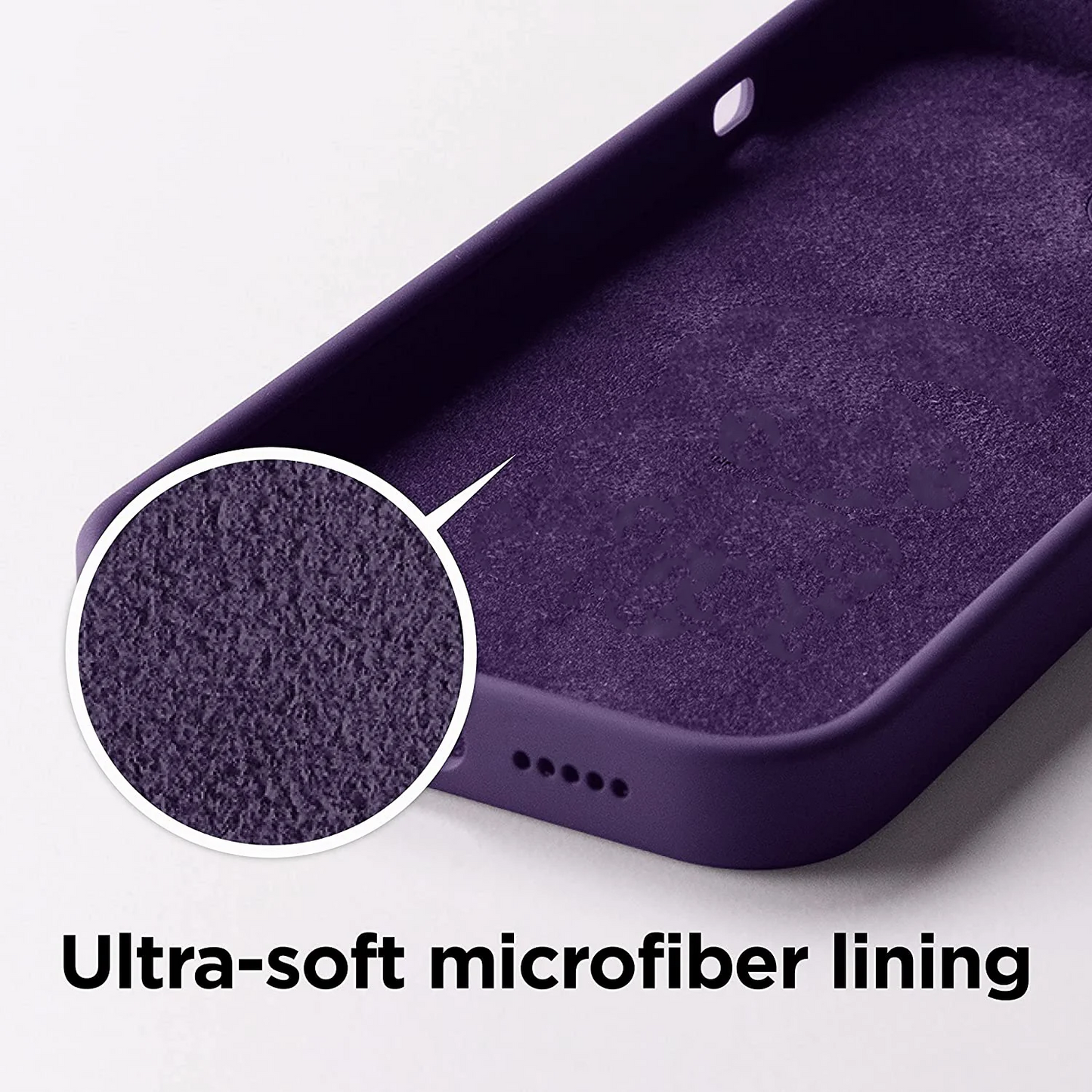 iPhone 14 Liquid Silicon Inner Fabric with Logo