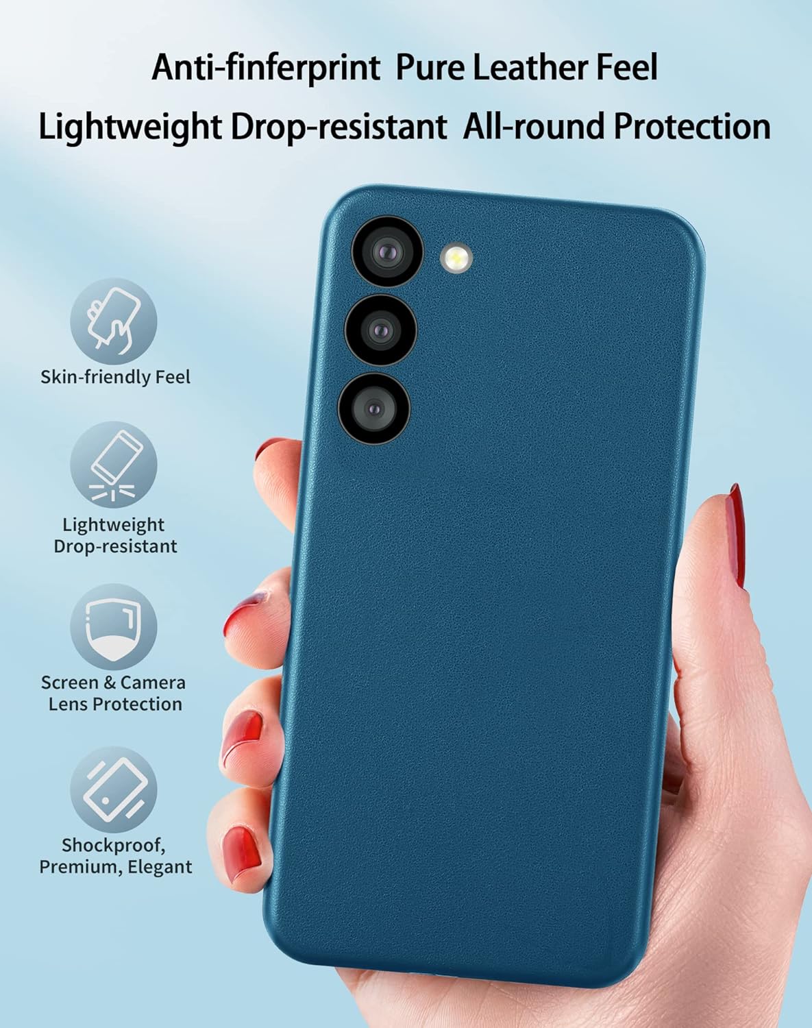 Samsung Galaxy S24 Plus Leather Case- Blue