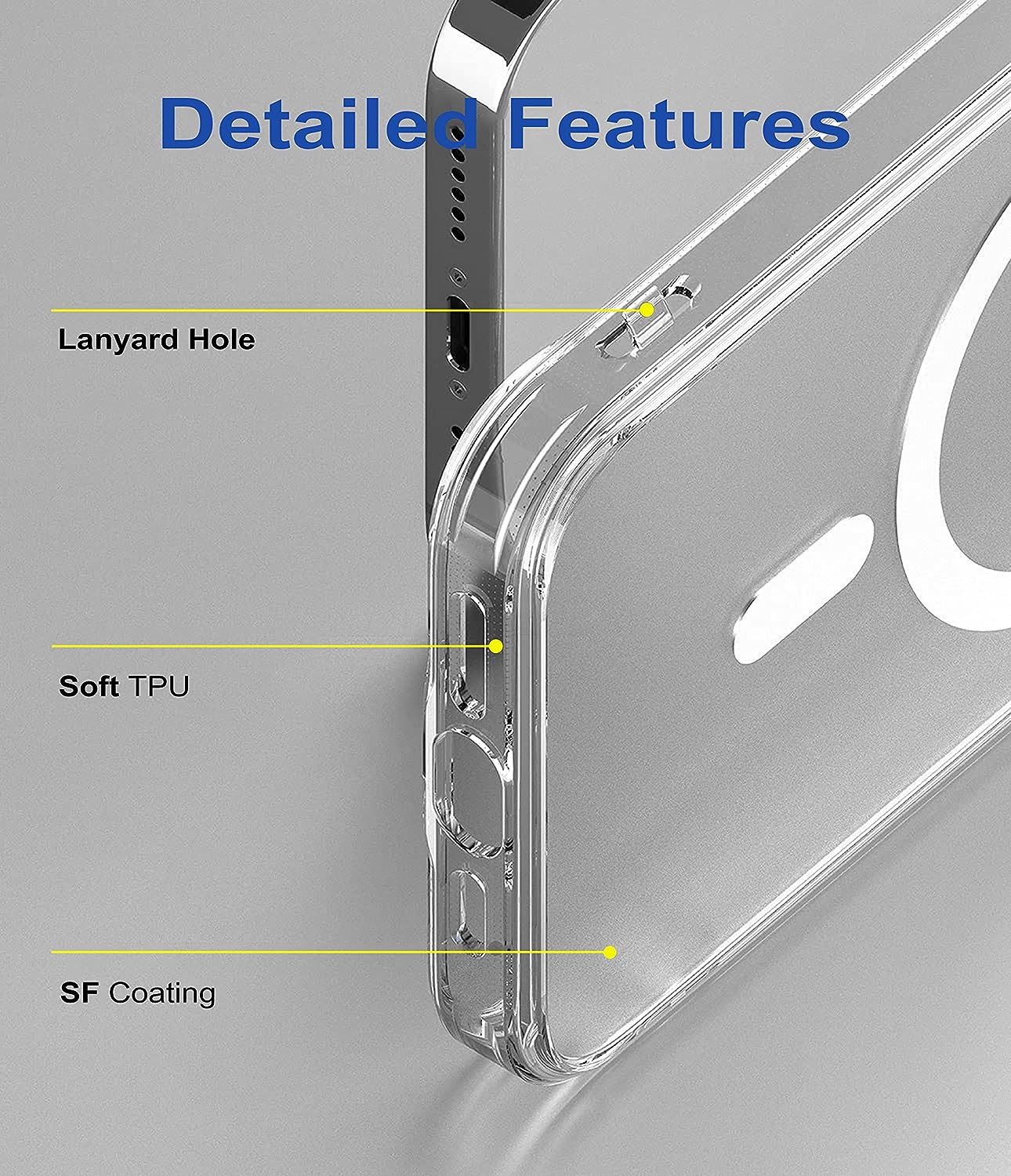 iPhone 15 Plus Anti-Knock TPU Transparent MagSafe Case