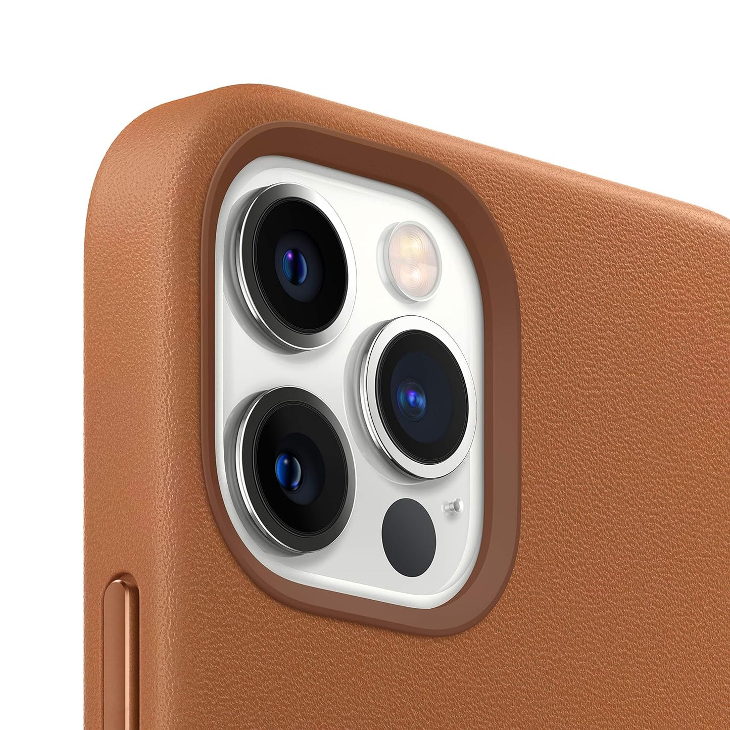 iPhone 15 Leather Case With Ic Working- Saddle Brown