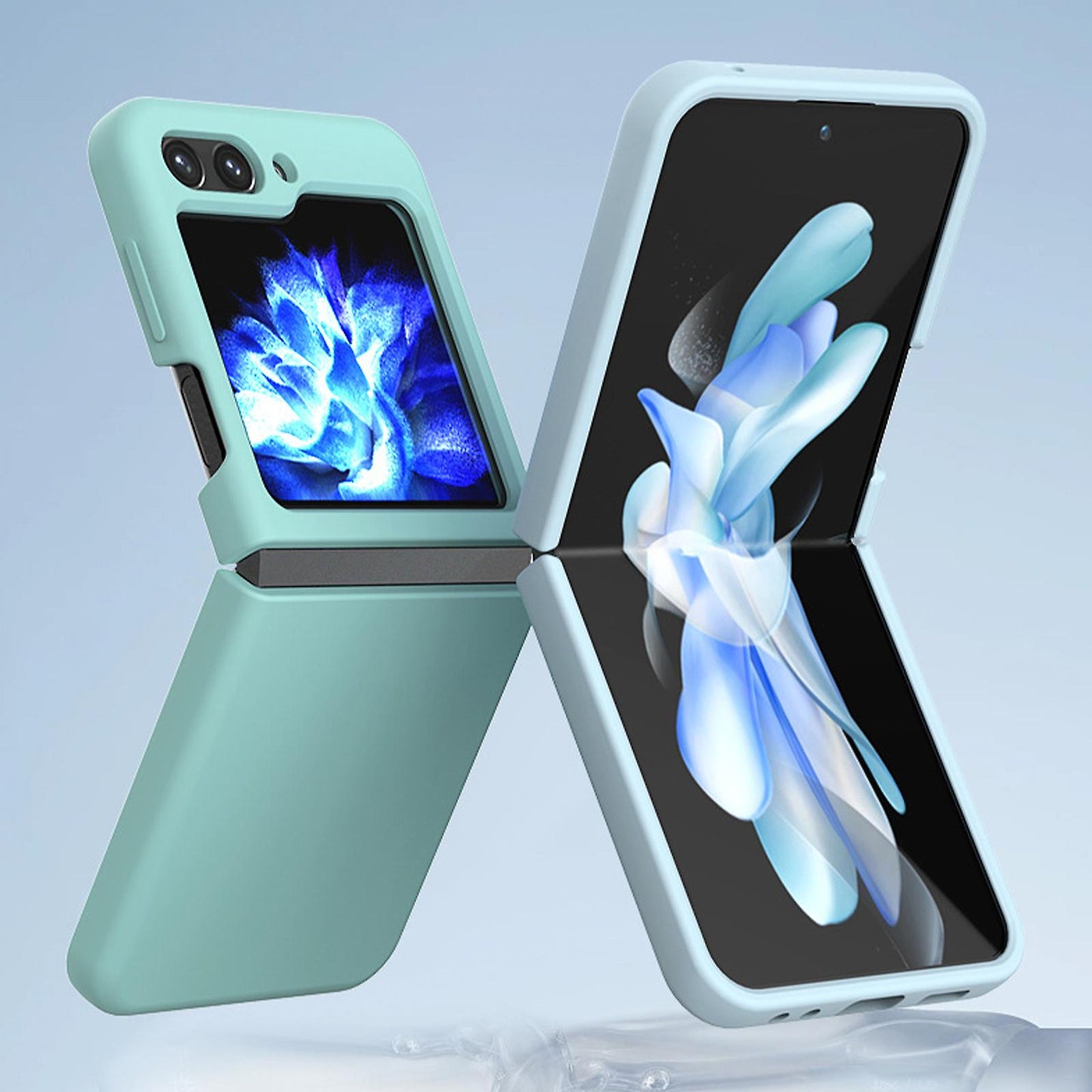 Samsung Galaxy Z Flip 5 Silicon Case Liquid Silicon Inner Fabric with Logo-Sea Green