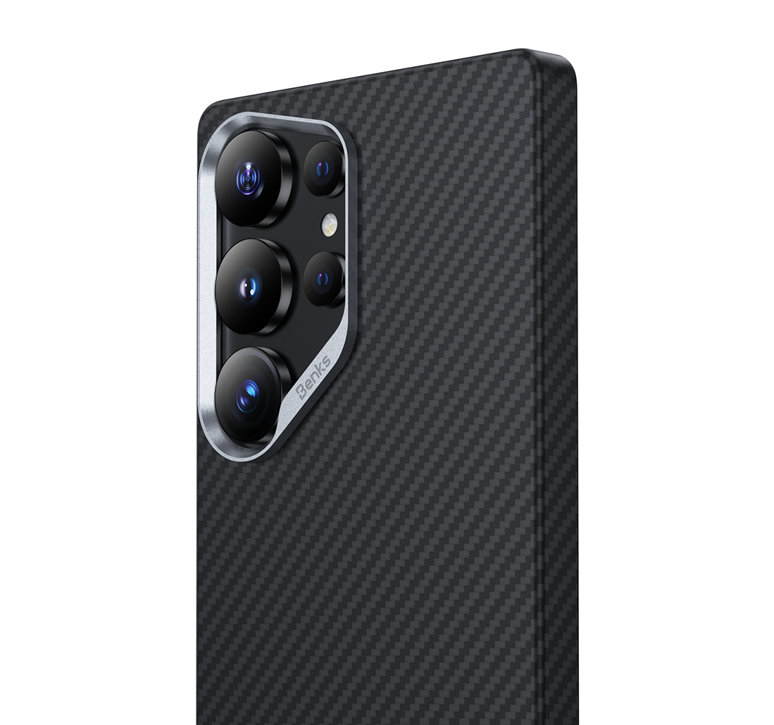 Samsung Galaxy S25 Ultra BENKS Carbon Case, Real Aramid Fiber Thin Case with Magsafe - Black
