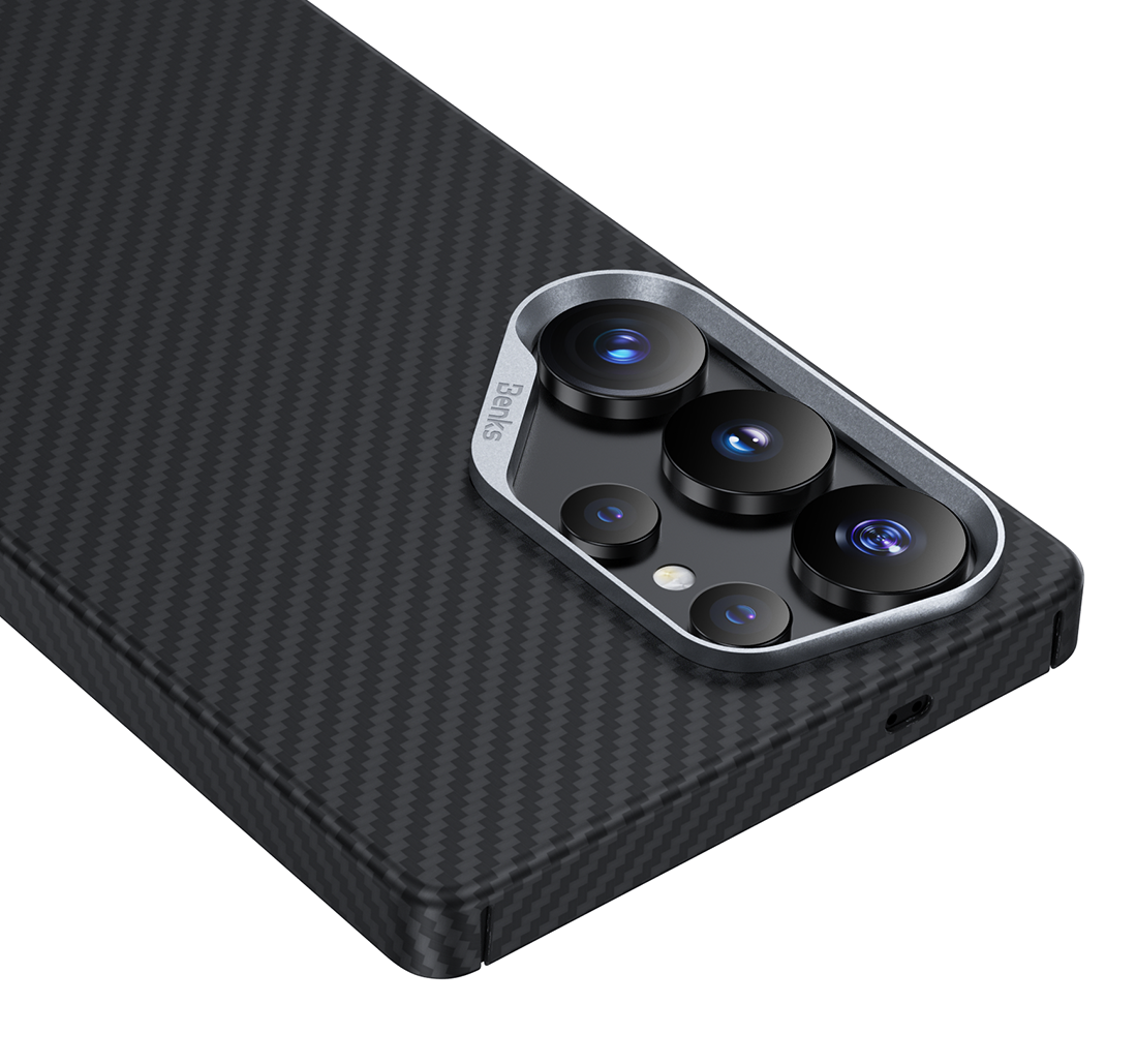 Samsung Galaxy S25 Ultra BENKS Carbon Case, Real Aramid Fiber Thin Case with Magsafe - Black