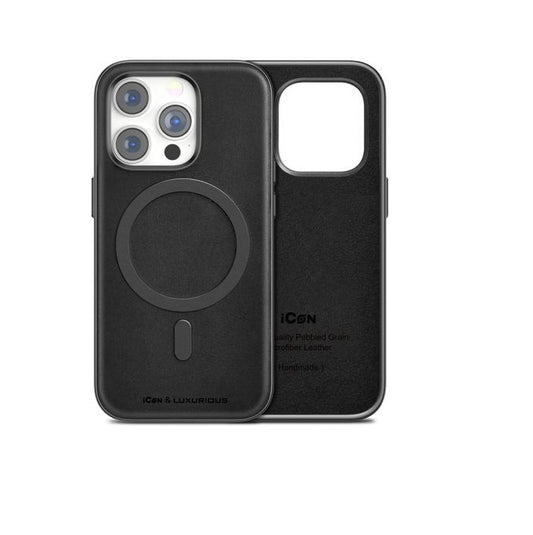 iPhone 13 Pro Luxurious Leather Magsafe Case- Black